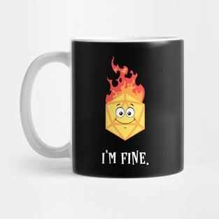 Critical Fail Funny Im Fine D20 Dice on Fire Mug